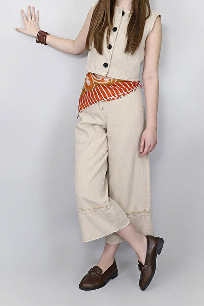 GÖNDERİ(R) Дамски кафе антични обувки с катарама от естествена кожа