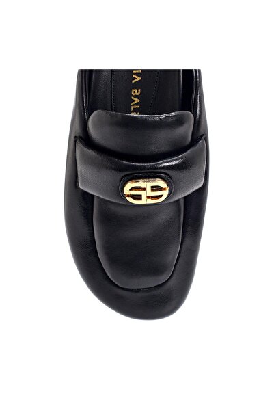 Sofia Baldi Udyr black genuine leather women's flat slipper