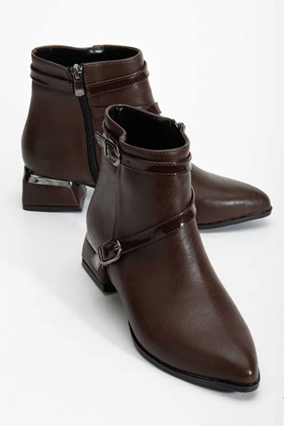 Bilalim Shoes L01-Cross-Toked Women's Casual Boots Short Heeled 3cm Heel