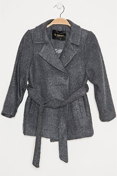 Dewberry Z8000 KIZ ÇOCUK PALTO-GRİ