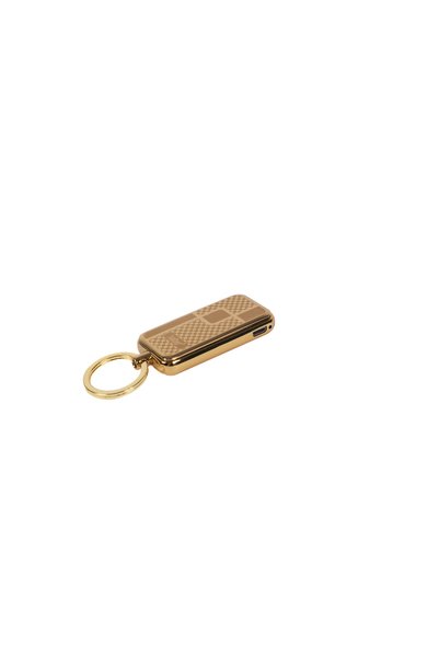 halber Brichetă Electrică Breloc Halber, Metal Auriu – Reîncărcabilă USB, Antivânt, Impermeabilă, Accesoriu Elegant și Cadou Ideal
