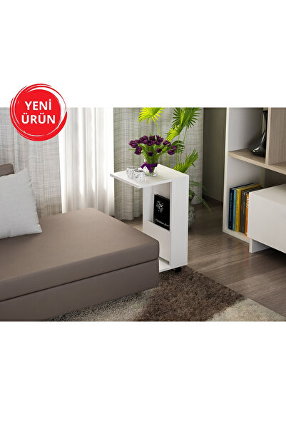 Dekorister Afitab Yan Sehpa Beyaz