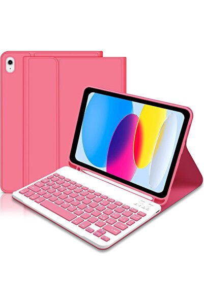 m.tk moveteck İpad 11.nesil A16 2025 / 10.nesil 10.9 Uyumlu Tablet Klavyeli Kılıf Kablosuz Bluetooth Kalem Bölmeli