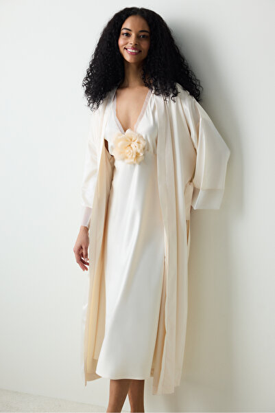 Penti Roses Saten Krem Gecelik