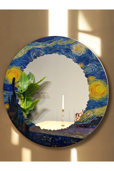 lufihome Lume – Art Print Çerçeveli Yuvarlak Ayna