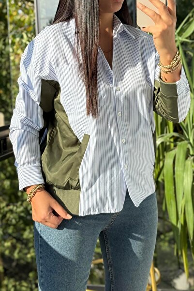 Suziş ПАРАШУТНА ТКАНИНА ЗМІШАНА СТРІЧКА СОРОЧКА KL3091