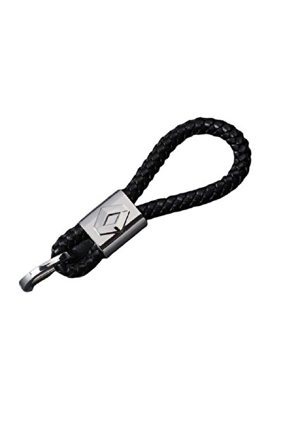 Renault Metal keychain with braided leather and logo