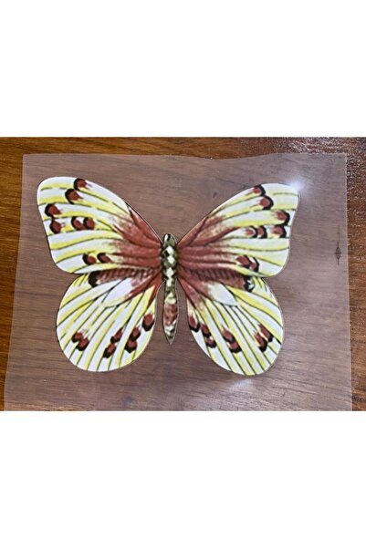 Gönülden Tasarım 20x10 cm Imprimare prin transfer care lipsește cu fier de călcat Aplicație fluture Imprimare tricou galben