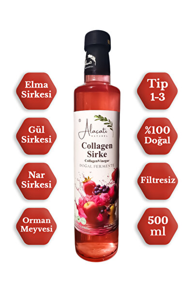 Collagen (Kolajen) Sirke Doğal Fermantasyon 500 ml - Katkısız İçilebilir - Tip 1-3