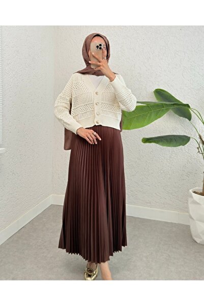 Modamorfo Πλεκτή Ζακέτα με Διάτρητα Κουμπιά - Κρεμ