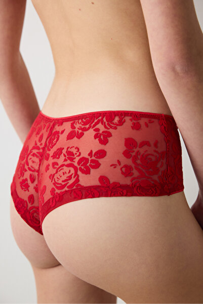 Penti Chiloți Devore Red Hipster