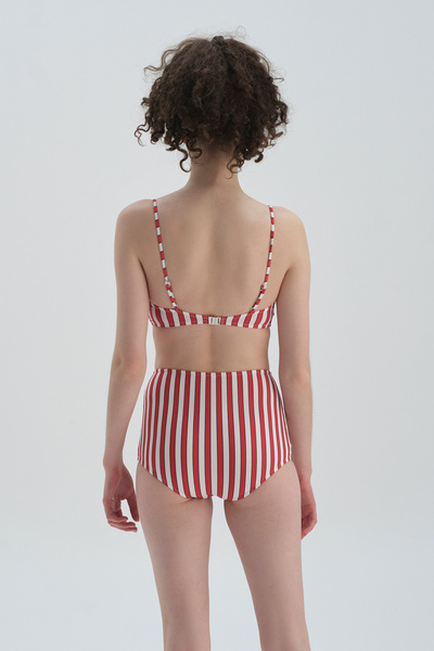 Dagi Red-White Shaping / Sculpting High Waist - Bikini Bottom
