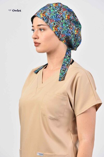 Owlet Medikal Germs Patterned Surgical Hijab Bonnet