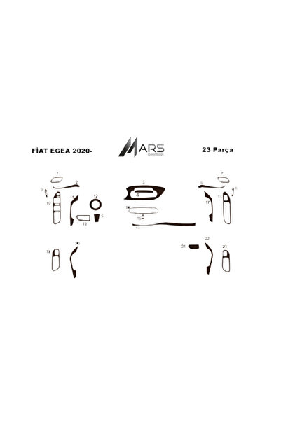 Marscockpitdesign فيات ايجيا كونسول-توربيدو 2020- 23 قطعة