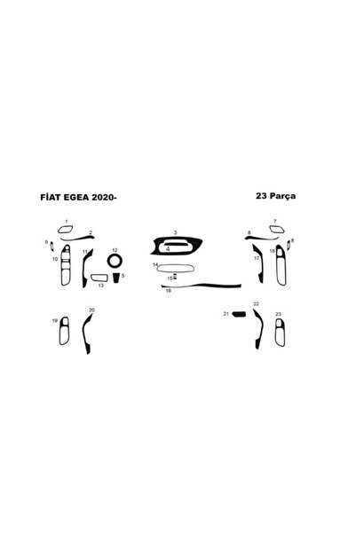 Marscockpitdesign فيات ايجيا كونسول-توربيدو 2020- 23 قطعة