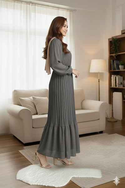CYM Butik Pleated Hijab Dress