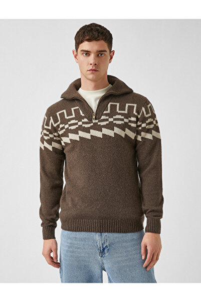 Koton Mock Neck Half Zipper Sweater