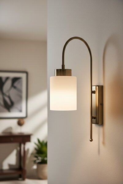 Bamyum Tiny White Glass Sconce Wall Lamp Modern Hotel Cafe Vintage Living Room Bedroom Staircase Retro