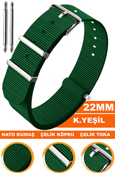 COBRA 22mm Fossil-Welder-Casio-Seiko-Omega-Armani Saat Uyumlu Nato Tekstil Ku...