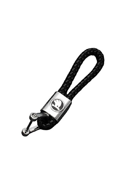 Skoda Breloc metalic cu piele împletită și logo