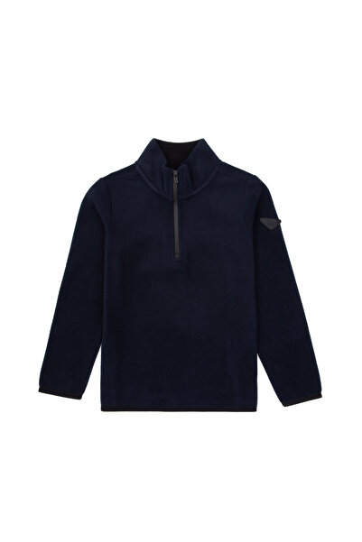 U.S. Polo Assn. Erkek Çocuk Lacivert Fermuar Yaka Sweatshirt 50313841-VR033