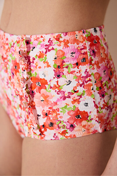 Penti Scarlett Ruffle Ψηλόμεση Υφή Πολύχρωμο Μπικίνι Πάτο