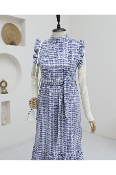 Modamorfo Ζώνη Tweed Gilet με βολάν στα μανίκια