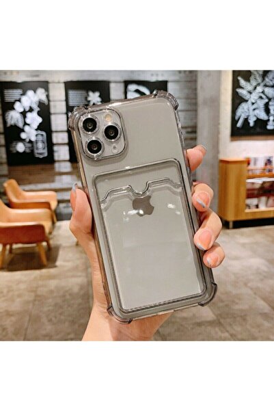 Mi7a Şeffaf Kartlıklı Kamera Korumalı Kılıf Iphone 11 Uyumlu
