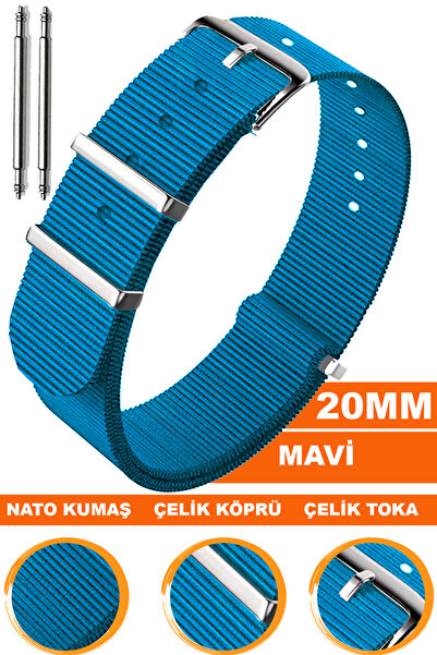 COBRA 20mm Fossil-Welder-Casio-Seiko-Omega-Armani Saat Uyumlu Nato Tekstil Ku...