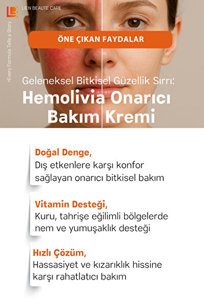 hemolivia Tahriş Kızarıklık Onarıcı Besleyici Bitkisel Hassas Cilt Bakım Kremi