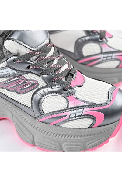 Tmall Pantofi sport pentru femei, cu inserții de plasă, D1391, fuchsia