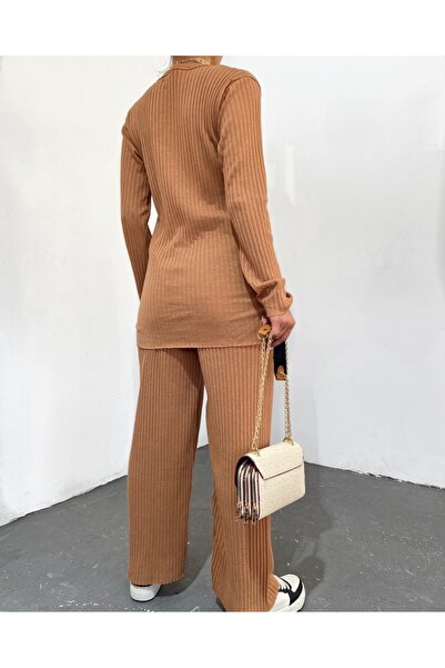 Modamorfo Crew Neck Camisole Set -Tan