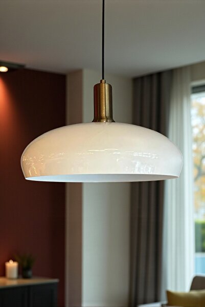 Bamyum Estrela Beyaz Tekli Sarkıt Avize Eskitme Fener Başlık İç Mekan Aydınlatma Dekoratif Mutfak Hol Cafe