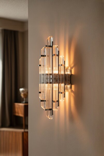 Bamyum Champion Krom Rengi Aplik Tekli Duvar Lambası Yatak Odası Otel Cafe Restoran Için Modelleri