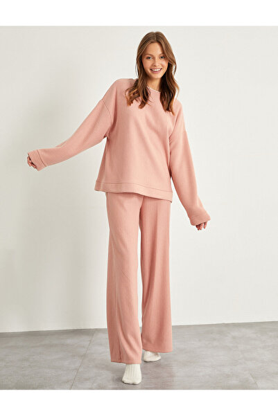 Koton Gerippte Pyjamahose mit weitem Bein