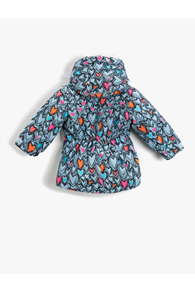 Koton Dívčí ecru vzorovaný kabátek 2KMG07466RW