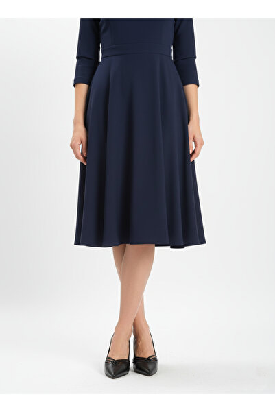 Catelyn Women's Black Textured Leather Patent Leather Knitted Pointed Toe Stiletto High Thin Heeled Shoes - 9 cm