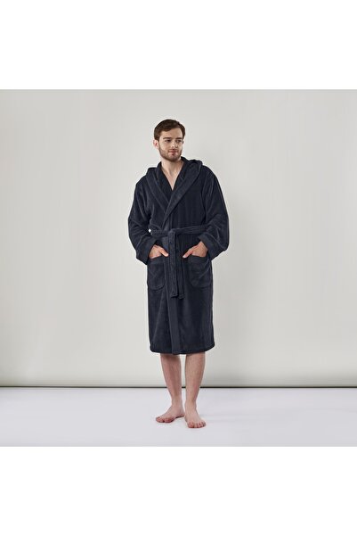 Linens Premium Cotton XL Bathrobe Black