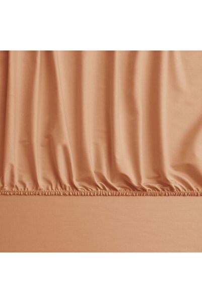 Linens Mix&Match Cotton Satin Double Fitted Sheet Orange