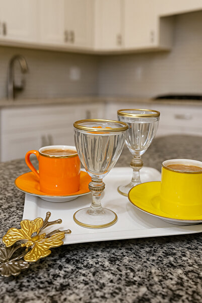 VENON 🦋 1 Piece with Butterfly 🦋 White 🦋 Scratch-Resistant & Does Not Leave Fingerprints 🦋 Coffee Presentation Tray Tea Coffee Serving