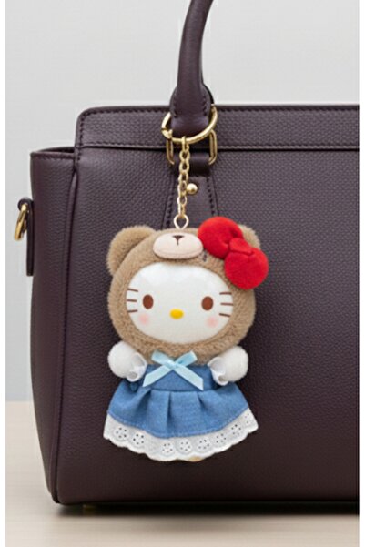 Meyra Accessories Sanrio kawaii Hello Kitty lüx büyük boy peluş oyuncak anahtarlık 17cm sevimli gün sevgili hediyesi