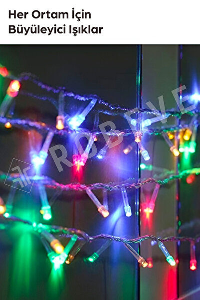 ROBEVE 10 Metre 100 Ledli Rgb Renk Fişli Led Işık Dekor Yılbaşı Ağacı Işığı Organizasyon Led Işık Rgb