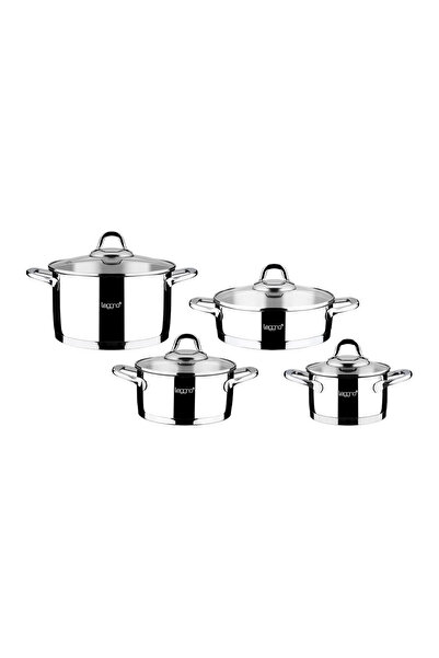 Leggno Unique 8-Piece Steel Cookware Set with Strainers