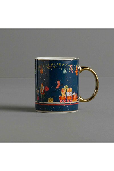 Linens Navy Blue Train 330 ml Mug