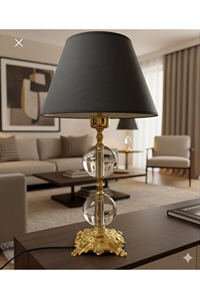 asellus Safderun Series Crystal Glass 2 Ball Lampshade, Table Lamp, Lux Lampshade, Home Gift Lampshade