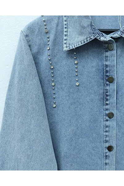 Modamorfo Dupla farmer szett szakadt szárral és kővel - jégkék