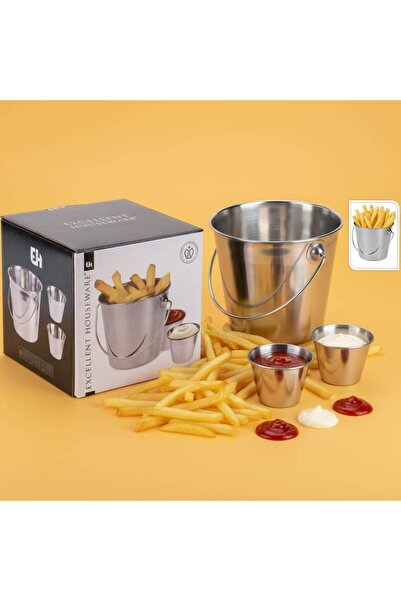 ISO TRADE Stainless steel bucket set, excellent for serving fries and sauces