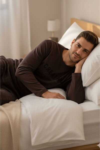Sude HOMEWEAR Ανδρικό σετ πιτζάμες με μακριά μανίκια