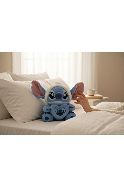 onestophube Kalp Tutucu Stitch Peluş 30 cm – Stres Çarkı Özellikli Döner Kalp...
