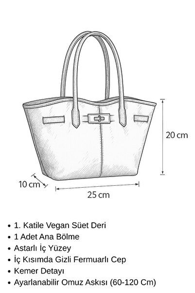 torime Suede Women's Beige Shoulder Bag - Crossbody Stylish Bag with Belt Accessory